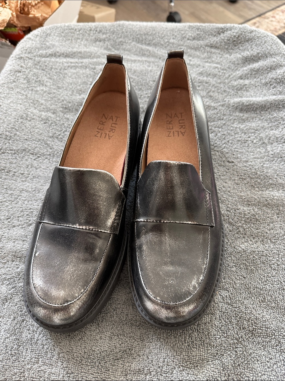 Naturalizer Metallic Black Loafers